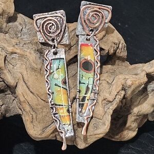 Art Earrings NEW Multi-Color Southwestern Style ✨️ Costume Jewelry